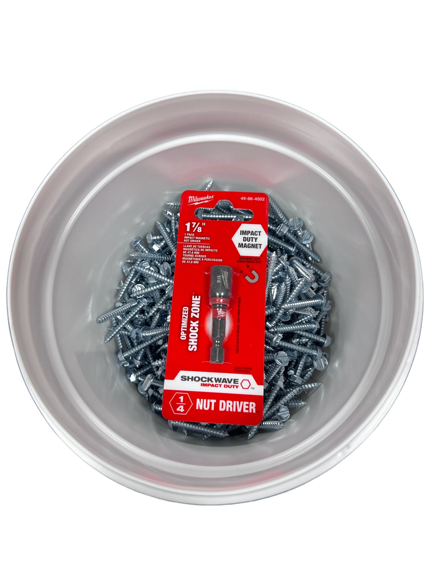 500 Count 1 1/4", Hex Head Zinc Screws *FREE Milwaukee Magnetic Nutdriver*