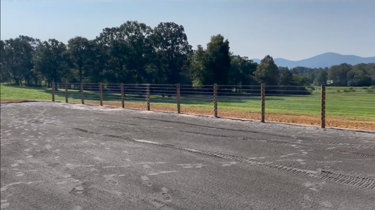 horse arena with cameo fencing