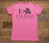 Cameo Logo Short-Sleeve Gildan DryBlend V-Neck T-Shirt For Women