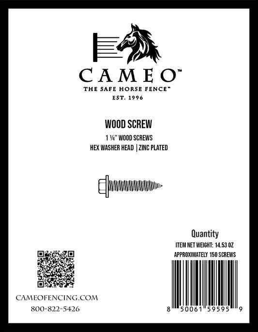 150 Count 1 1/4", Hex Head Zinc Screws